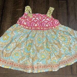 Boutique Floral Knot Top, Lace Trim, Size 2/3T